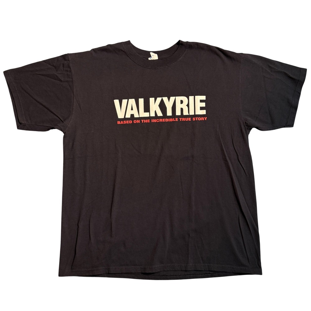 Vintage 2008 Valkyrie Movie Promo T-Shirt Black Tom Cruise Kodak Graphic Tee‎ XL